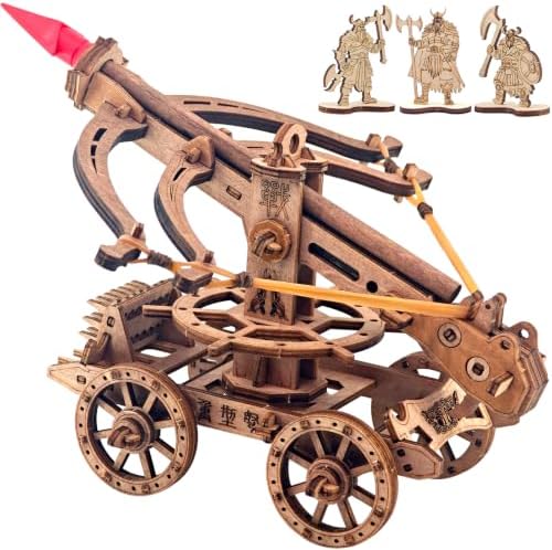 3D Wooden Puzzles for Adults, DIY Ballista Mechanical Wooden Assembly Kit by Unknown