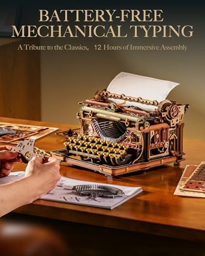 ROKR 3D Wooden Puzzles for Adults, Vintage Typewriter Model Kits - Image 5