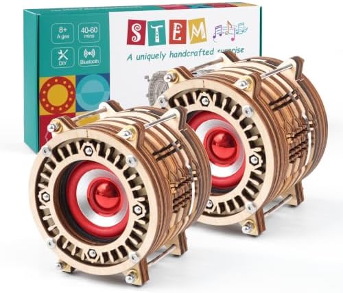 Build Your Own Bluetooth Speaker, STEM Toy for Kids 8-16, Red 2-Pack by Zaaqii
