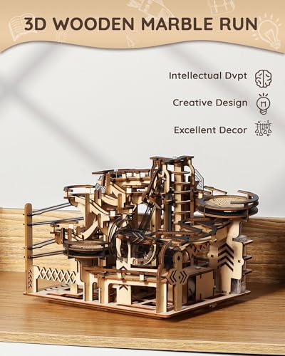 Sainsmart Jr. 3D Wooden Puzzles for Adults, Electric Marble Run Building Kit, Wooden Model Kits Spaceport, Creative Gifts for Teens Ages 14+ (Galaxy Walk) - Image 2
