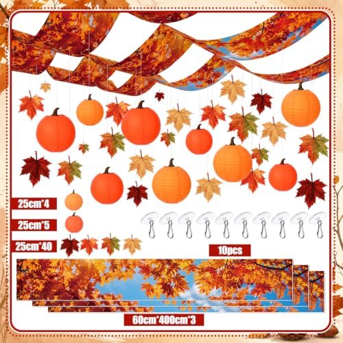 80 Pcs Fall Ceiling Decor for Classroom Thanksgiving Hanging Set - Image 2