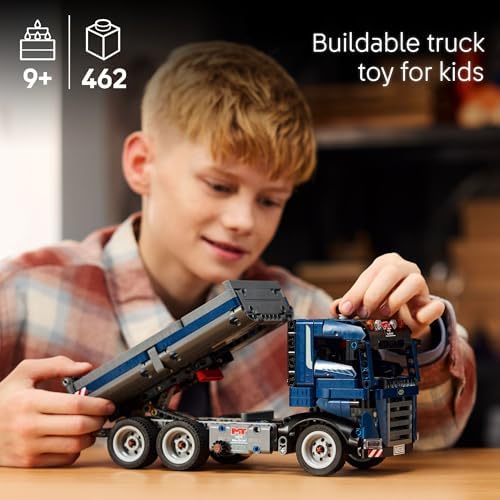 LEGO Technic Tipping Dump Truck Toy - Construction Truck Building Toy for Kids, Boys and Girls, Ages 9+ - Gift for Birthdays - W/Realistic Features - 42203 - Image 2
