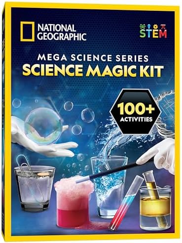 NATIONAL GEOGRAPHIC Science Magic Kit – Science Kit for Kids with 100+ Unique Experiments and Magic Tricks, Chemistry Set and STEM Project, A Great Gift for Boys and Girls (Amazon Exclusive) by BlueMarbleToys