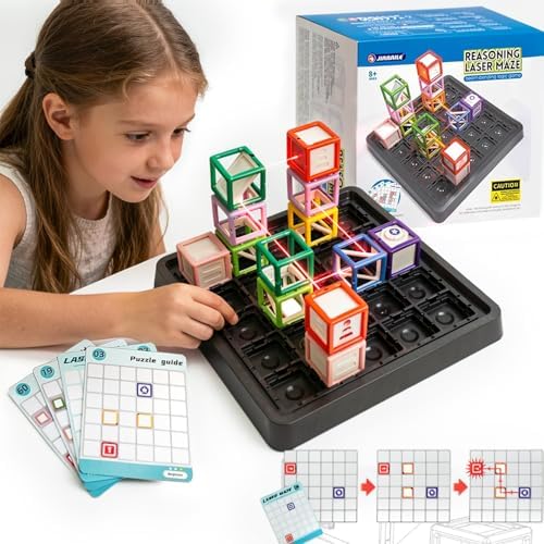 2026 New Laser Maze Reasoning Game, STEM Toys for Ages 8-13 with 60+ Challenges Puzzle Game, Ultimate STEM Logic Toys 37 Pcs Cubes, Learning Educational Toys Thinking Logic Games Ideal Children Gift by GLASSMARC