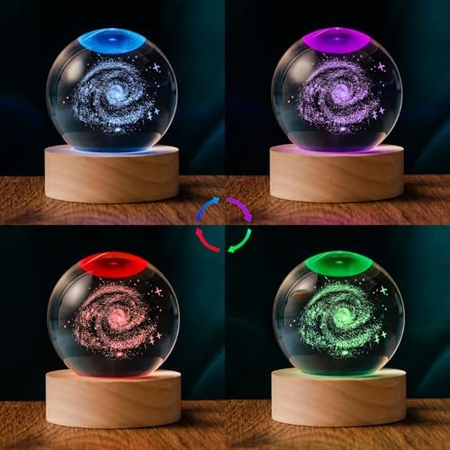 3D Galaxy 60mm Crystal Ball Astronomy Universe Gifts 3D Galaxy Crystal Globe Science Space Themed Physics Gifts Night Light lamp for Kids Men Him Dad Science Teacher - Image 4