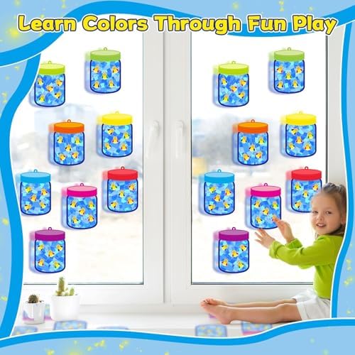 QOUBAI 32 Sets Spring Insect Suncatchers Craft Kit DIY Window Stained Glass Effect Firefly Jar Paper Craft for Home School Classroom Decor Kid Birthday Gifts Creative Art Projects Activity Game - Image 5