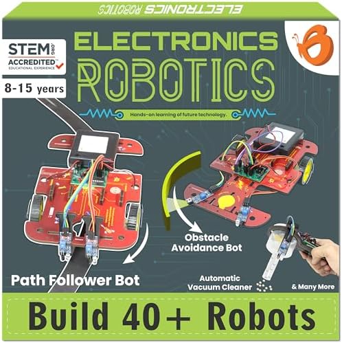 ButterflyEdufields 40in1 STEM Robotics Kits for Kids 8-12 Years | DIY Robots Projects for Kids with Electronics Board & Sensors | Best Educational Homeschooling Gift for 8 10 12 Years | 100+ Parts by ButterflyEduFields