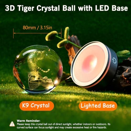 IFOLAINA Tiger Lovers Gifts for Men Women 3D Crystal Ball - Image 5