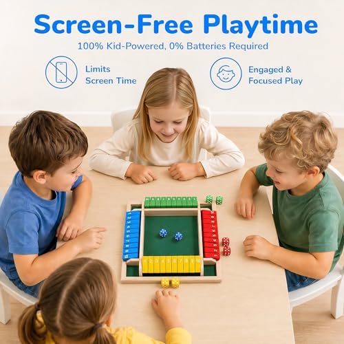Shut The Box Classic Dice Board Game With Math Strategy For Family - Image 5