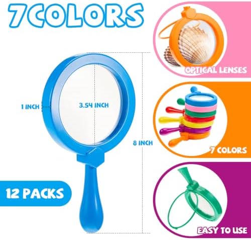 Lewtemi 18 Pack Kids Magnifying Glass with Stand, Multicolor - Image 2