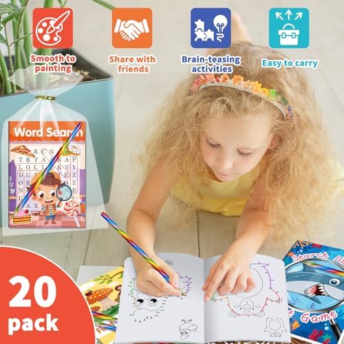 Elfew 20 Pack Activity Books Party Favors Set for Kids Ages 4-8 8-12 - Image 4