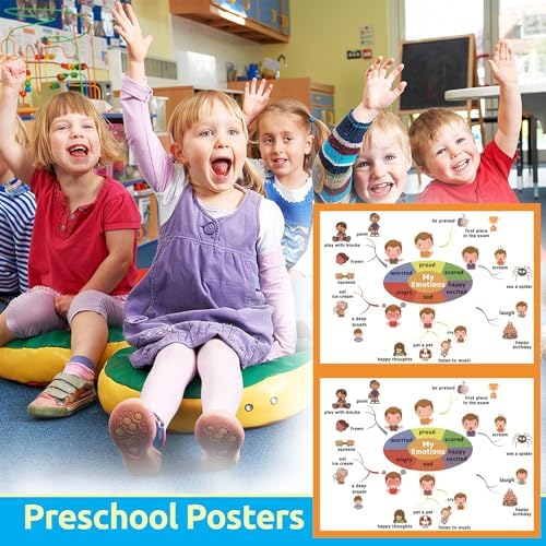 SANTSUN My Emotions Mind Mapping| Educational Posters for Toddlers and Kids | English Teaching Aid Tool| Handy Wall English Charts Reference for Students| Great for School Classroom Décor(17x24in) - Image 6