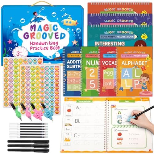 Handwriting Practice Kit with Pencil Grips for Kids Ages 3-6 by Unknown