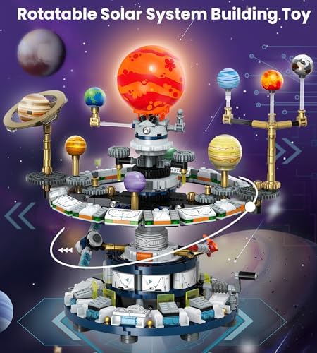 Rotatable Solar System Building Set, Space Exploration Building Blocks Set, Solar System Toys for Birthday for Teens Ages 12-14+ (963pcs) - Image 4
