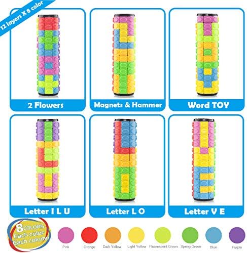R.Y.TOYS Rotate and Slide Puzzle-Design Patent,Fidget Toys(Restore/Create) 8 Colors,12 Layers-Detach Piece for Quick Play,Brain Teaser,Sensory Toys,Stocking Stuffers,Easter Basket Stuffers Essentials - Image 2