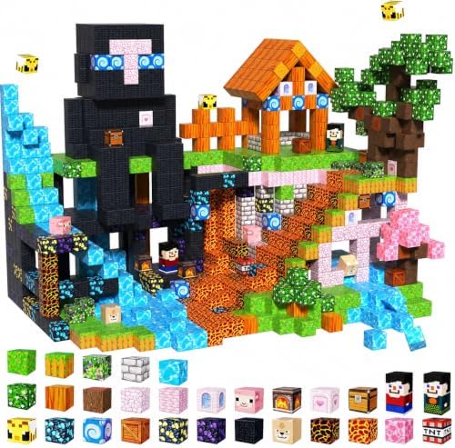 GraceDuck Magnetic Blocks - 200 PCS Build Dark Adventure Forest Castle - Magnetic Toys for Montessori Toddler Christmas Birthday Gifts STEM Sensory Toys for 3 4 5 6 7 8 9 10 Year Old Boys & Girls by GraceDuck