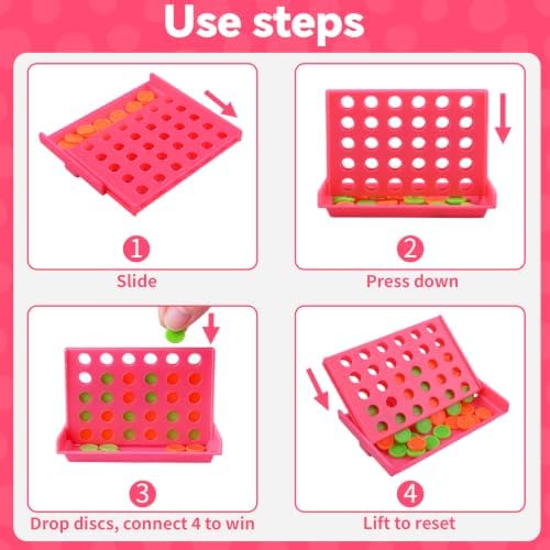 Mini 4 in a Row Game, Pack of 8 Pack Birthday Party Favors for Kids Age 4-12, Mini Connect 4 Bulk for Goodie Bags Classroom Rewards Pinata Fillers & Birthday Return Gifts - Image 4