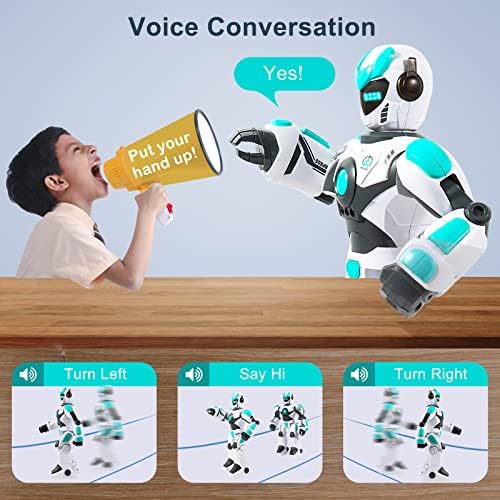 HPROMOT RC Robot Toy| Voice & Gesture Control| Walking Dancing Singing| Ages 6+ | Remote Gesture & Voice Control | Walks | Dances & Sings | Rechargeable | Educational Gift for Boys & Girls Ages 6+ - Image 4