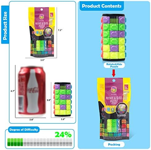 R.Y.TOYS Rotate and Slide Puzzle-Design Patent,Fidget Toys(Restore Order/Create Patterns) 8 Colors,6 Layers-Detach Piece for Quick Play,Brain Teaser,Sensory Toys,Birthday Gifts,Easter Basket Stuffers - Image 5