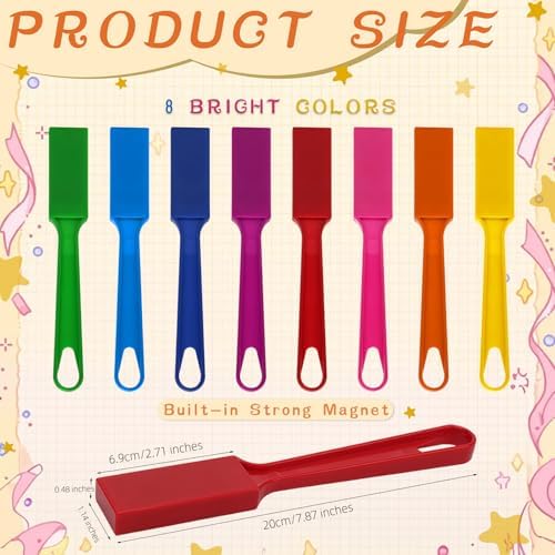SAYAYA 8 PCS Magnetic Bingo Wands 7.87 Inch Colorful Magnet Sticks for Bingo Chips, Family Game Night, Science Learning, Counting Activities, and Educational Fun, Classroom Supplies - Image 2
