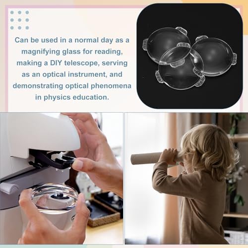 PATIKIL 20 Pack Biconvex Lens, 34mm Dia. 42mm Focal Length Aspheric Optical Lenses Magnifier Paperweight Acrylic Double Convex for DIY Office Desk Home Science Experiment Telescope - Image 6