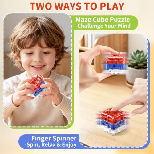 Infowush 2-in-1 Fidget Spinners Maze Cube - Fidget Toys for Kids & Adults - Image 3