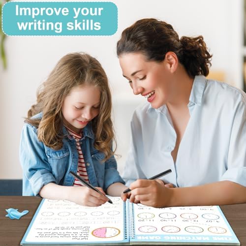 chiazllta 6 Pack Magic Grooved Writing Practice Books with Disappearing Ink Pens Reusable Magical Handwriting Workbooks for Kids Calligraphy Practice Books for Preschool Kindergarten Kids Ages 3-8 - Image 5