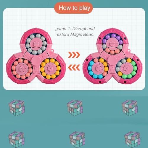 Stocking Stuffers Gift for Kids,YUDANSI Magic Bean Puzzle Toys, Rotating Fidgets Magical Cube Fingertip Toy, Gift for Boys Girls Age 3+, 5-7, 8-12, Brain Teaser Puzzle Toys for Teens Adults - Image 2