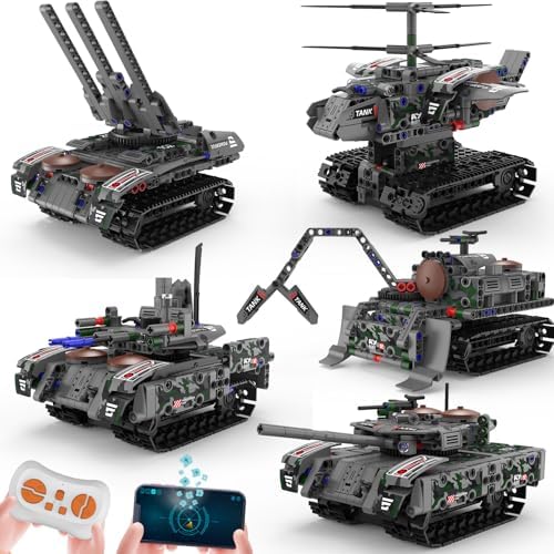 Robot Building Kit with Remote Control STEM Gift for Boys Age 6-14 | Birthday Gift for Boys Girls Ages 6-14 | 389PCS 5-in-1 Robot | APP + Remote | Engineering kit | Rechargeable |Educational by Ansnibe