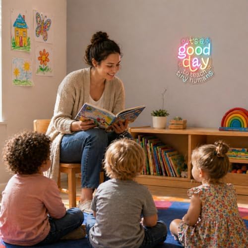 It's a Good Day to Teach Tiny Humans Neon Sign for Classroom School Decor - Image 4