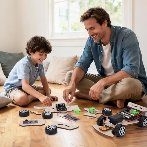 Wooden Racing Car, STEM Kits for Kids Age 8-10, STEM Toys for Boys 8-12, Remote Control Model Car Building Kits, Science Crafts Projects, Educational Gift for 9 10 11 12 13 14 Year Old Teen - Image 2