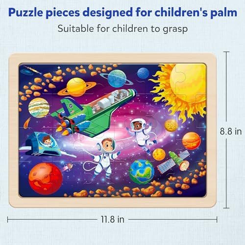 SYNARRY Large Space Planet Solar System Wooden Puzzles for Kids Ages 4-6 - Image 5