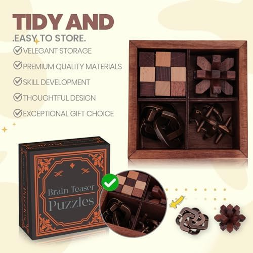 Mytothfy Brain Teaser Puzzles for Adults Teens Kids, 3D Puzzle Game Toys - Image 4