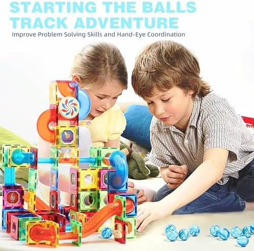 MAGBLOCK 176PCS Magnetic Tiles Marble Run Set Building Blocks for Ages 8+ - Image 2