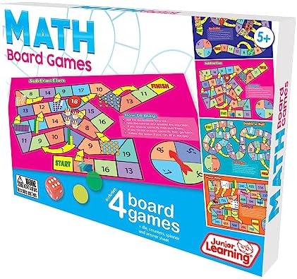 Junior Learning Math Board Games, 6 Educational Sums Activities by JuniorLearning