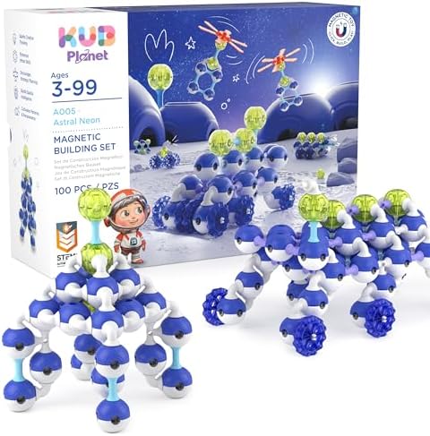 Magnetic Building Set for Kids, STEM Educational Toys for 3+ Year Old Boys and Girls, Space Planet Blocks by KUBPlanet