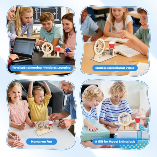 Totority Manual Hand Crank Generator DIY Assembly Science Kit for Educational Stem with Light Bulb Enhances Practical Skills and Concentration for Boys Random Color - Image 6