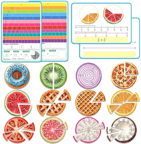 Magnetic Fraction Tiles & Circles, Bars, Math Manipulatives by Unknown