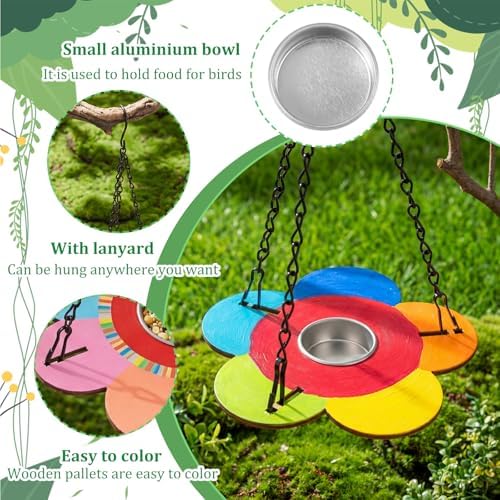 24 Pack Bird Feeder Craft Kits with Metal Chains for Fall, Flower,Round - Image 3