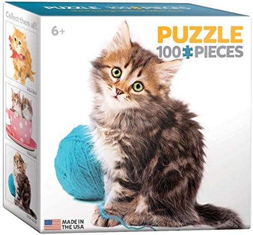 EuroGraphics Cat with Wool Mini Puzzle (100-Piece), 8104-0620, Multi by EuroGraphics