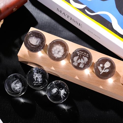 Qianwei 3D Crystal Ball Lovers Crystal Lamp with Led Base - Best Valentines I Love You Gifts for Boyfriend Girlfriend Wife Husband - Rose Couples Cupid Wedding Gifts for Couple Lovers - Image 3