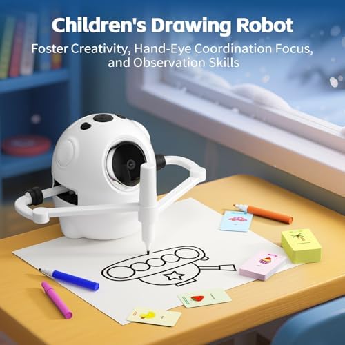 Drawing Robot for Kids with Camera Recognition, Interactive Educational Drawing Machine with 150 Cards, Montessori Painting Learning Toys for Ages 3+, Birthday for Boys Girls - Image 2