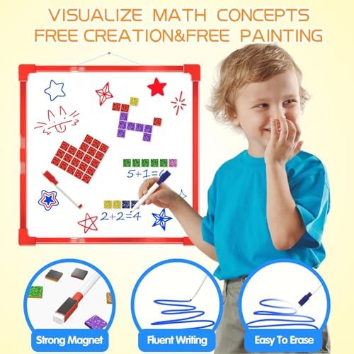 Learning Educational STEM Toy,Mosaic Magnetic Puzzle,330 Foam Building Blocks with 20 Patterns,Math Counting Activities, Montessori Sensory Art Kit Gift for Boy Girl Kids 4 5 6 7+ - Image 5