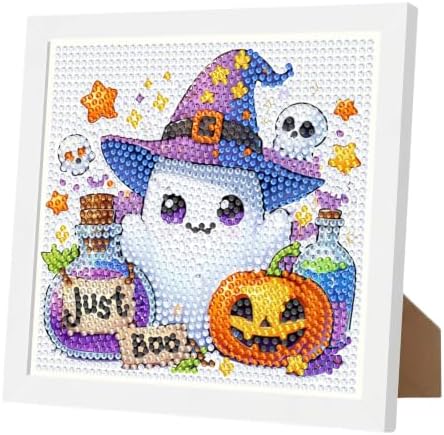 YarnWhimsy Halloween Diamond Art Kits for Kids with Frame 7x7 inch by YarnWhimsy