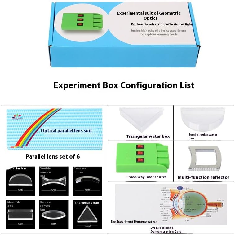 Physics Optics Experiment Kit, Prism Lens Mirror Set, Teaching Demonstration Equipment - Image 2