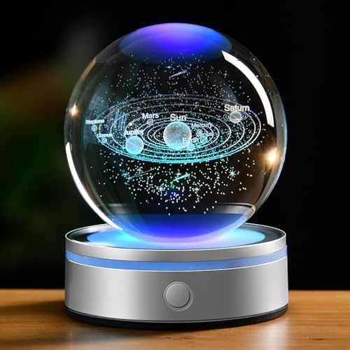 3D Solar System Crystal Ball Solar System Night Light Space Gifts - Image 5