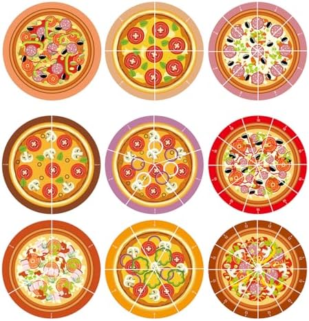 Pizza Fraction Set Classroom Math Learning Tool Pizza Fraction Learning Visualization Card or Multi-Player Challenge of Homeschool Math Activity (Card Payment) by Remerabel