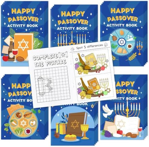 Bulk Passover Coloring Books,24Pcs Jewish Pesach Drawing Booklet for Kids by X1zuue