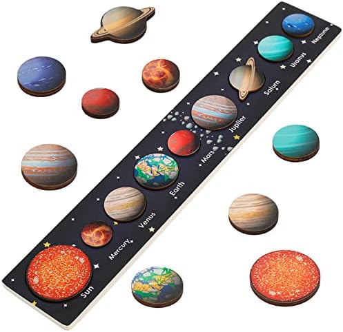 Zeoddler Solar System Puzzle for Kids 3-6, Wooden Space Toys for Kids, Planets for Kids, Preschool Learning Activities, Gift for Boys, Girls by Zeoddler