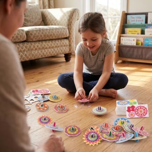 CCINEE 30 Pack Mini Paper Spinning Top Puzzles for Kids - Image 7